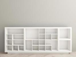 Modern wardrobe or empty shelves with niches photo