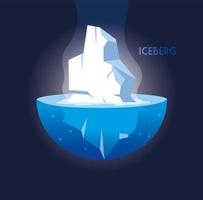 full big iceberg floating in in the sea vector