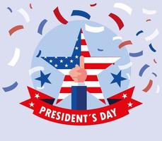 tarjeta de felicitación del día del presidente, celebración de los estados unidos de américa vector