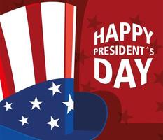 celebración de los estados unidos de américa, etiqueta feliz dia del presidente, tarjeta de felicitación vector