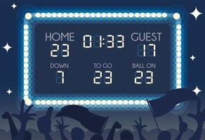 american football scoreboard , home and guest vector