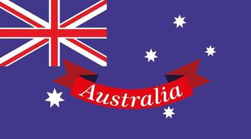 national australia flag with ribbon vector