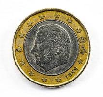 photograph of a one euro coin photo