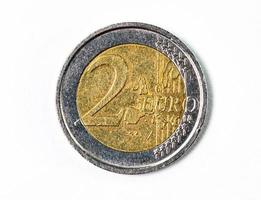 photograph of a two euro coin photo