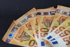 detail of 50 euro banknotes photo
