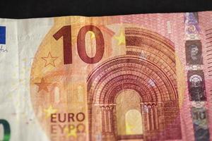 Detalle de un billete de 10 euros