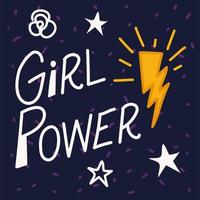 girl power, inscription handwritten inspiration vector