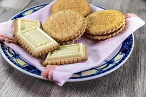 combination of food with biscuits photo