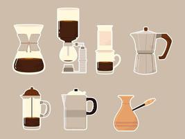 coffee brewing methods, alternative way of preparation background vector