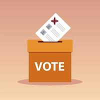 día de las elecciones, voto en caja de cartón. vector
