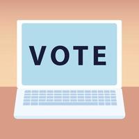 election day, online voting laptop template vector