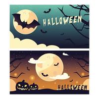 happy halloween banners bundle vector design