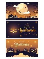 happy halloween banners collection vector design