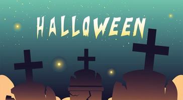 happy halloween with graves design vector