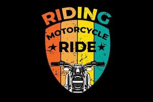 T-shirt motorcycle ride retro vintage style vector