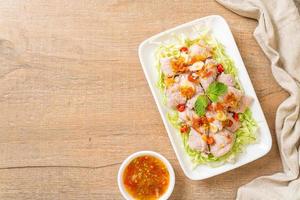 Boiled Pork with Lime Garlic and Chili Sauce photo