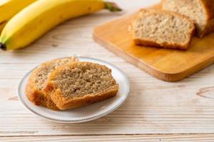 Homemade banana bread sliced photo