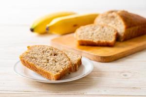 Homemade banana bread sliced photo