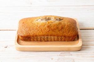 Homemade banana bread sliced photo