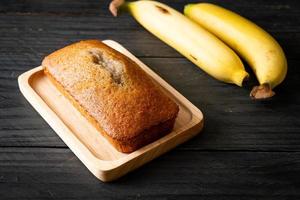 Homemade banana bread sliced photo