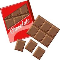Chocolate bar in package on white background