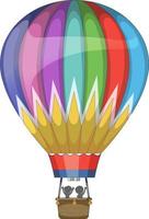 Colourful hot air balloon in cartoon style isolated vector