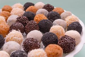 Brigadeiros, a very popular sweet made and common in Brazilian parties. photo