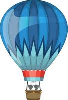 Hot air balloon in cartoon style isolated vector