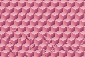 Abstract geometric pattern with square shape 3d cube pink color background vector