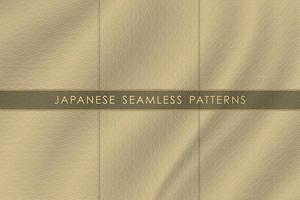 Set of japanese seamless pattern traditional with silk fabric texture. vector