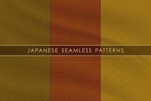 Set of japanese seamless pattern traditional with silk fabric texture. vector