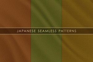 Set of japanese seamless pattern traditional with silk fabric texture vector