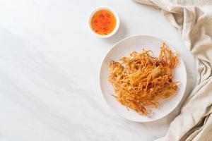 Fried Enoki Mushroom or Golden Needle Mushroom photo