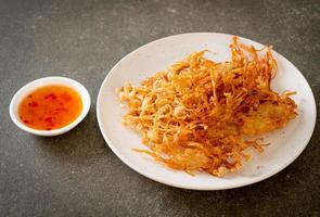 Fried Enoki Mushroom or Golden Needle Mushroom photo