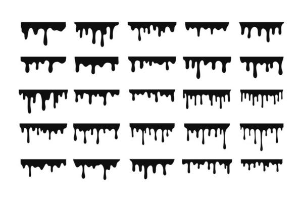 Spilled blood silhouette. Black sticky liquid that resembled blood dripping. Halloween crime concept.