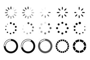 Download icon set. Website Buffer Loader. A spinning circle to download information on the website. vector