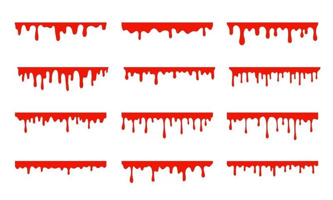 Spilled blood. A red sticky liquid that resembled blood dripping. Halloween crime concept.