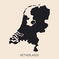 Mapa de Holanda muy detallado con bordes aislados en segundo plano. vector