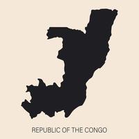 Mapa muy detallado de la República del Congo con bordes aislados en segundo plano. vector