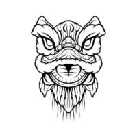 Lion dance illustration vector