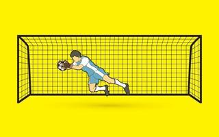 acción de portero de fútbol vector