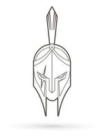 Outline Helmet Spartan Warrior Roman Gladiator vector