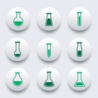 Set collection icons test tube laboratory vector