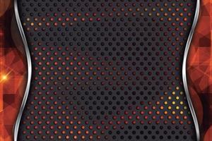 Black and red fiber carbon background vector