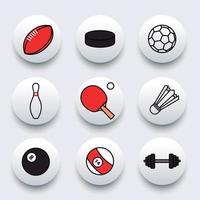 Ball icon set collection vector