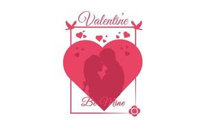 valentine's be mine color red pink gradient vector