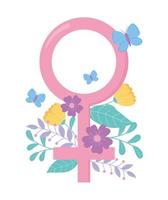 conciencia del cáncer de mama género femenino flores mariposa diseño vectorial vector