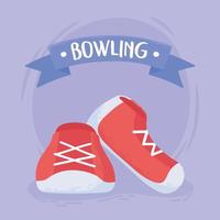 bowling shoes accessories game recreational sport flat design vector