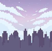 skyline cityscape clouds scene panorama design background vector