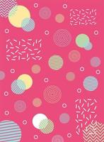 abstract circles shape collage memphis 80s 90s style abstract background vector